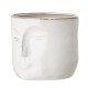 Pot de fleurs blanc visage