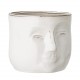 Pot de fleurs blanc visage