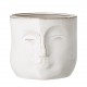 Pot de fleurs blanc visage
