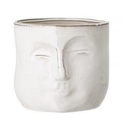 Pot de fleurs blanc visage