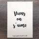 Affiche A5 en bois Viens on s'aime