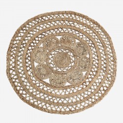 Tapis rond en jute ajouré 120cm