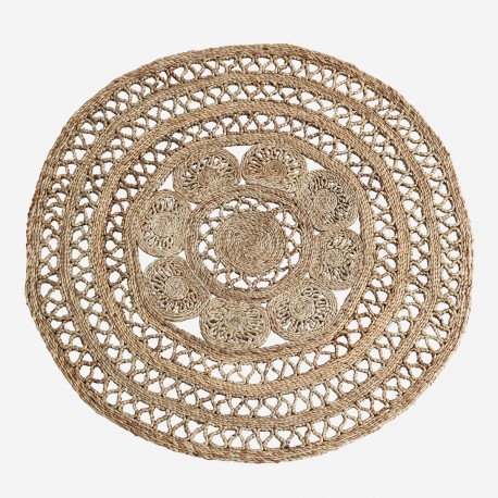 Tapis rond en jute ajouré 120cm