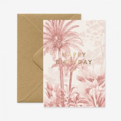 Carte Happy birthday Pink forest