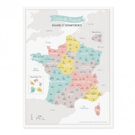 Affiche Carte de France A3