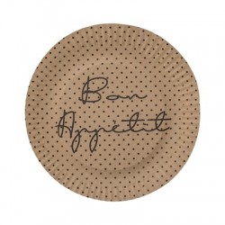 Assiettes en carton "Bon appétit", par 8