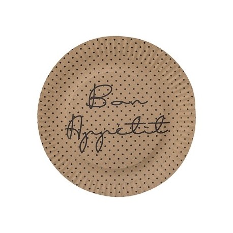 Assiettes en carton "Bon appétit", par 8