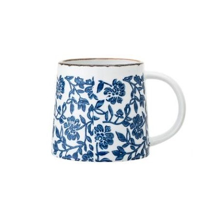 Tasse Molly - Fleurs sur fond bleu