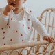Gigoteuse imprimé coeurs rouges fond ecru 3/18 mois