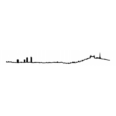 Silhouette de Lyon noir - Grand format