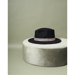 Chapeau Jim noir et galon gris S/M