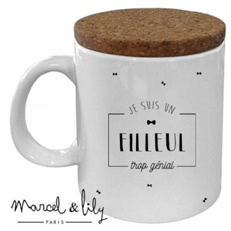 Mug avec couvercle "Filleul trop génial"