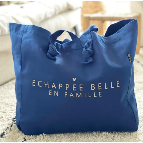 Cabas Lily bleu marine Echappée belle en famille