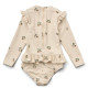 Maillot de bain à manches et volants Peach - 3/4ans