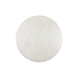Tapis de jeu rond Fluffy - Rayé bleu/naturel