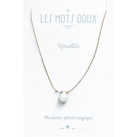 Collier fil doré Howlite