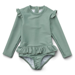 Maillot de bain à manches et volants Peppermint - 1/3 mois