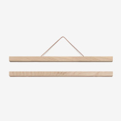 Suspensions en bois et lien cuir - large