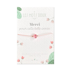 Bracelet Merci pour cette année - Coeur corail
