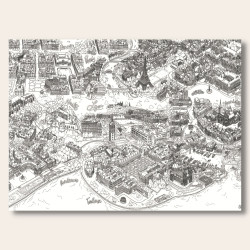 Poster à colorier XXL Villes de France