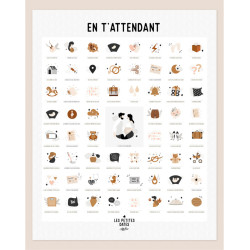 Kit affiche à dater - En t'attendant version Maman(s)