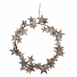 Couronne étoiles en bouleau