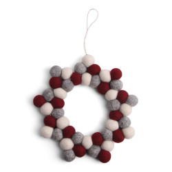 Couronne étoile en feutre de laine rouge, blanche, grise - 15cm