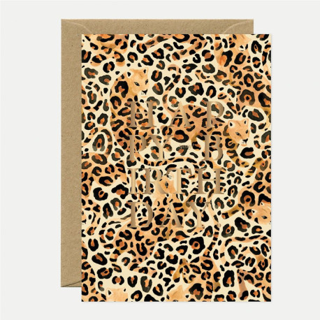 Carte Happy Bday leopard