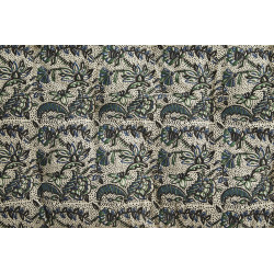Matelas fleurs vertes, pointillés noirs - 60x100cm