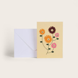 Carte avec des fleurs "Maman"
