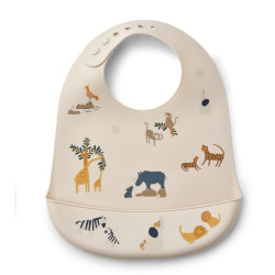 Bavoir en silicone - All together sandy multi