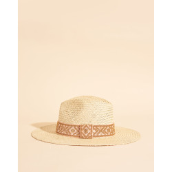 Chapeau Rosalie Galon indien rose et doré - L