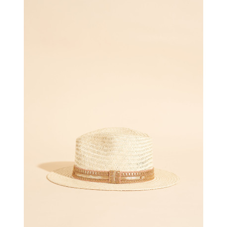 Chapeau César Galon indien rose et doré - L