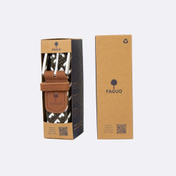 Ceinture kaki pointillés ecru