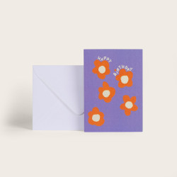 Carte Flower birthday - violet