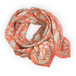Big foulard Coeurs - Papaye
