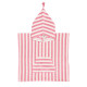 Poncho de bain Suzon - Rayé strawberry et blanc - 1/3 ans