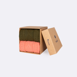 Duo de chaussettes tricot pink/green 42/45