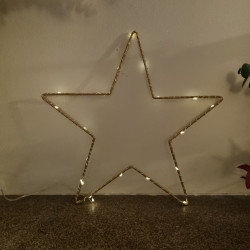 Etoile lumineuse dorée 30cm