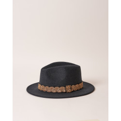 Chapeau Jim Anthracite Galon brodé - L