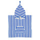 Poncho de bain Suzon - Rayé bleu grec et blanc - 1/3 ans