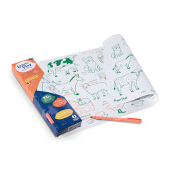 Set pédagogique en silicone + 1 feutre - Animaux de la ferme