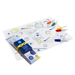 Set en silicone à colorier + 5 feutres - Espace