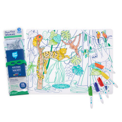 Set en silicone à colorier + 5 feutres - Forêt amazonienne