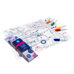 Set en silicone à colorier + 5 feutres - Dream van