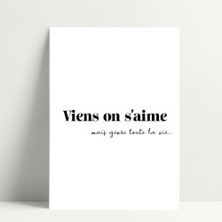 Carte papier Viens on s'aime - petite police
