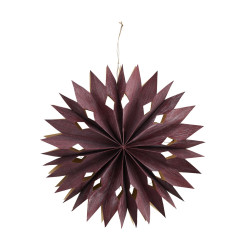 Etoile en papier lumineuse bordeaux 40cm