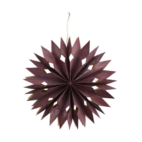 Etoile en papier lumineuse bordeaux 40cm