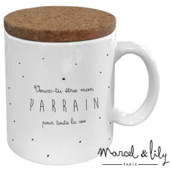 Mug avec couvercle Veux-tu être mon parrain