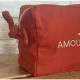 Grande trousse de toilette tangerine - "Amoureuse"